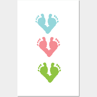 Baby footprints Posters and Art